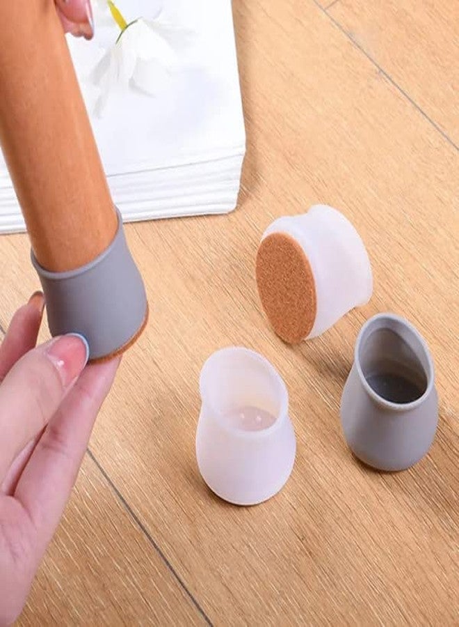 ARMENA Silicone Chair Leg Floor Protectors, Premium Felt Furniture Pads for Hardwood Floors, Sliders, Stool Protectors Cap to Avoid Noise and Scratches (24) - Image 1
